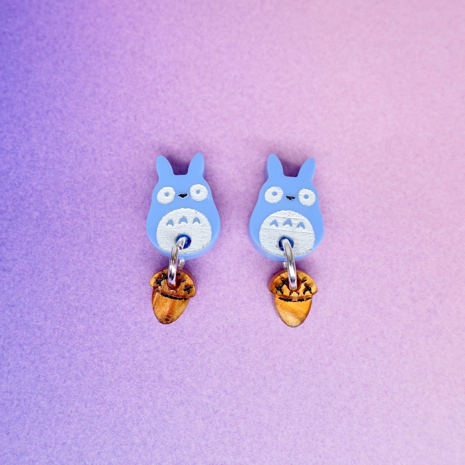 Cute blue Totoro stud earrings