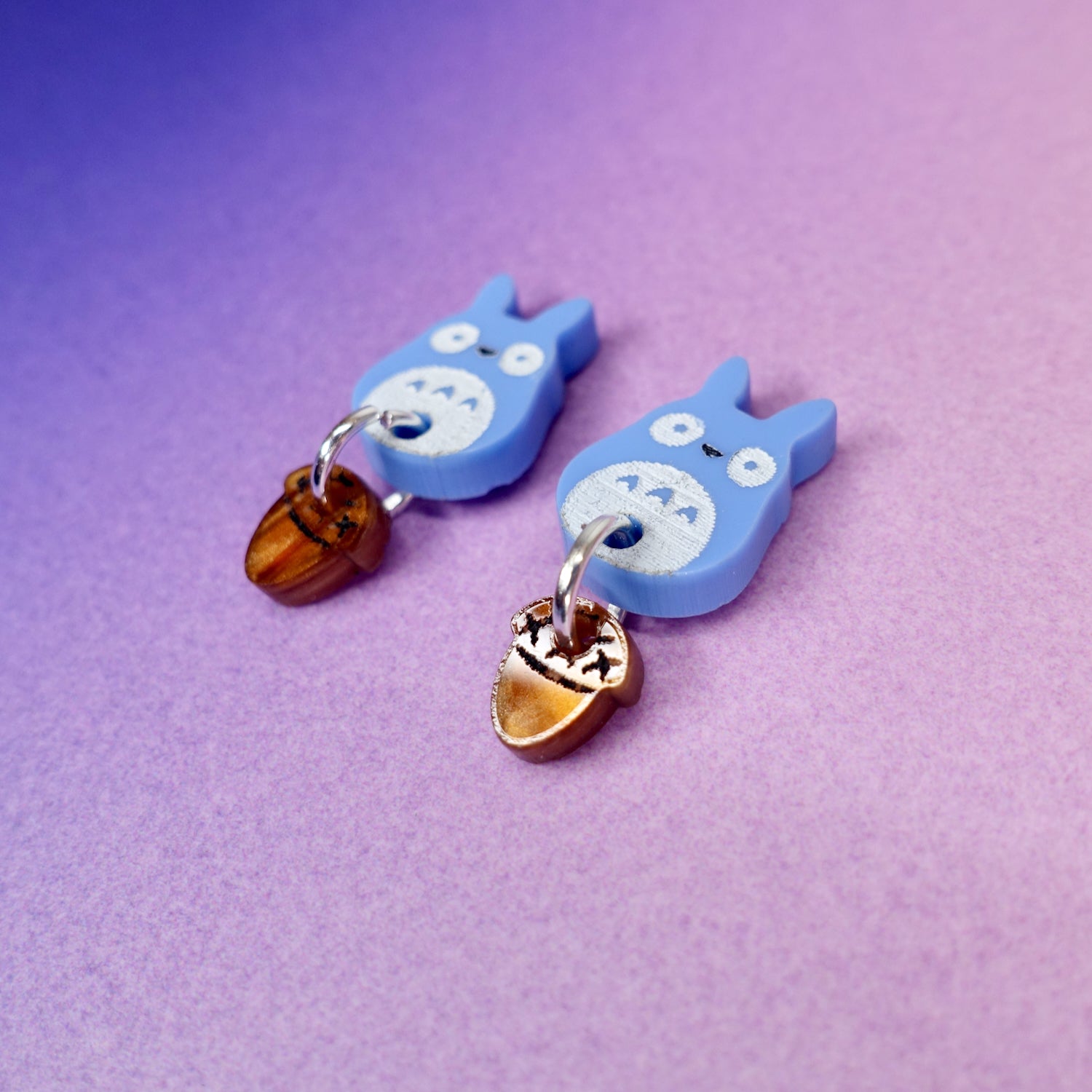 Cute blue Totoro stud earrings