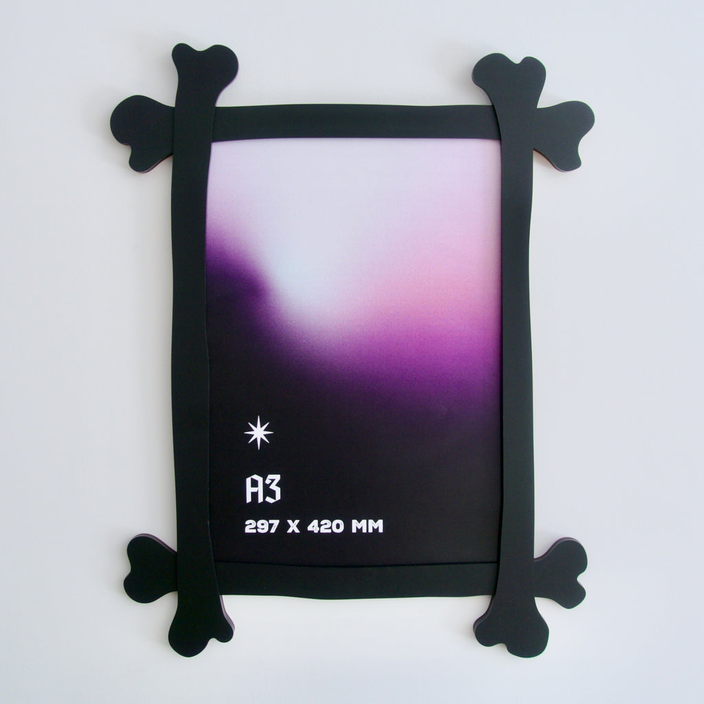 Gothic spooky bones picture frame