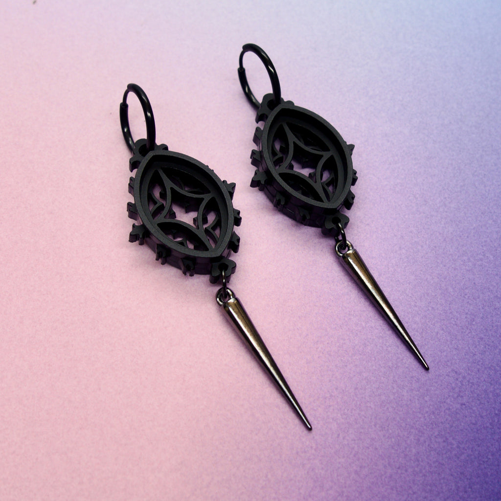 Black Cathedral Earrings