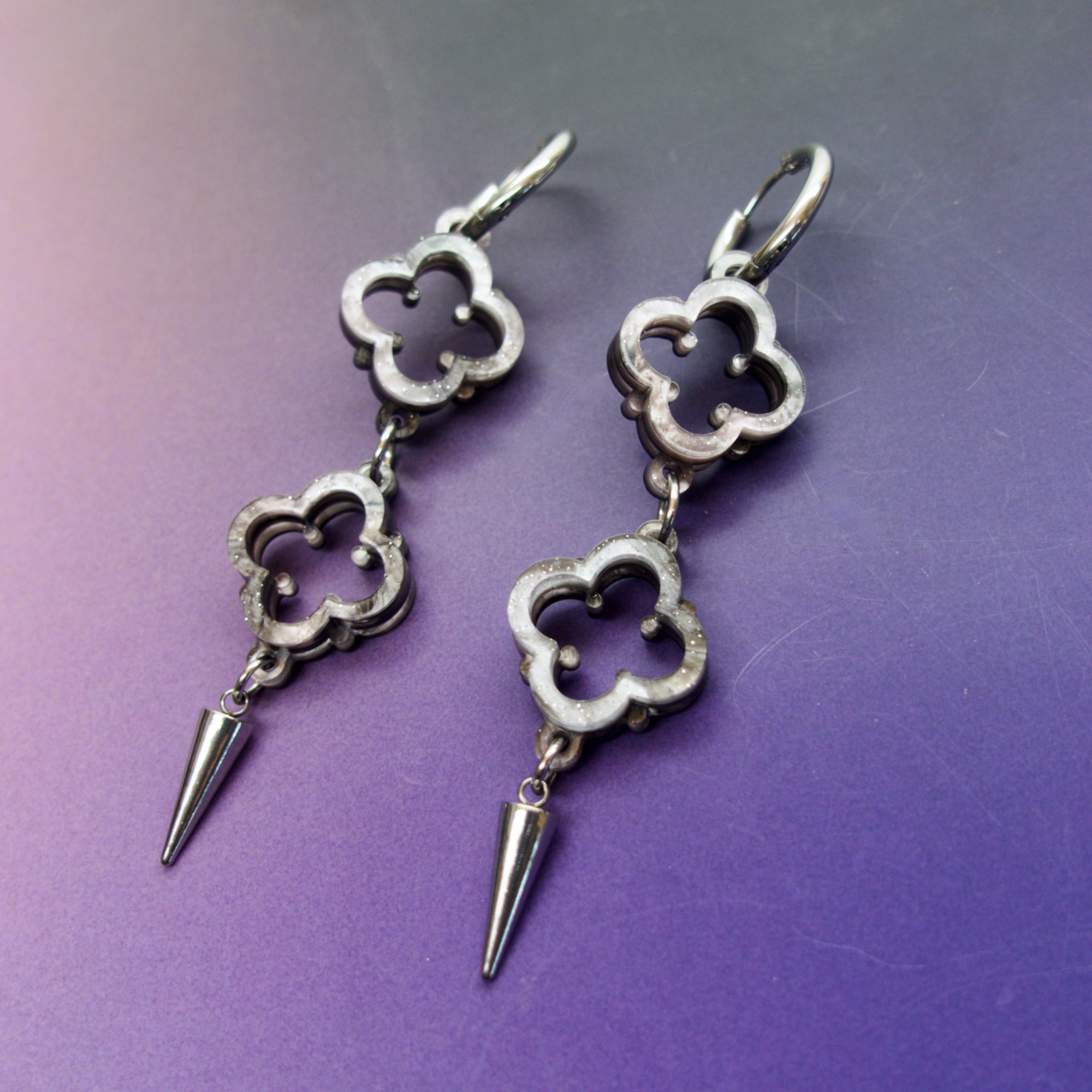 Double Quatrefoil Gothic Cathedral Earrings