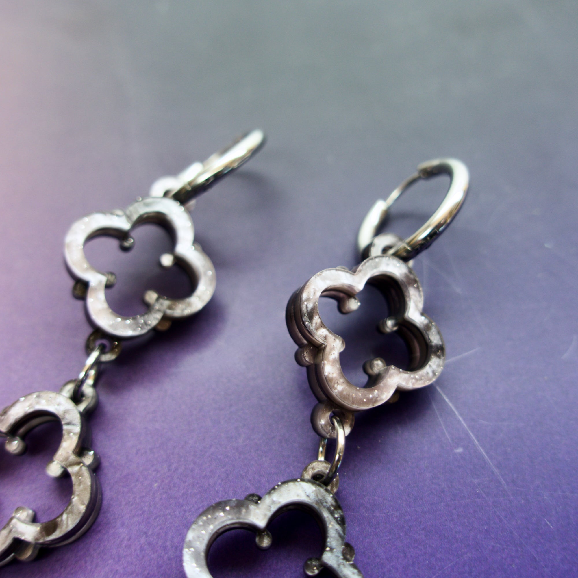 Double Quatrefoil Gothic Cathedral Earrings