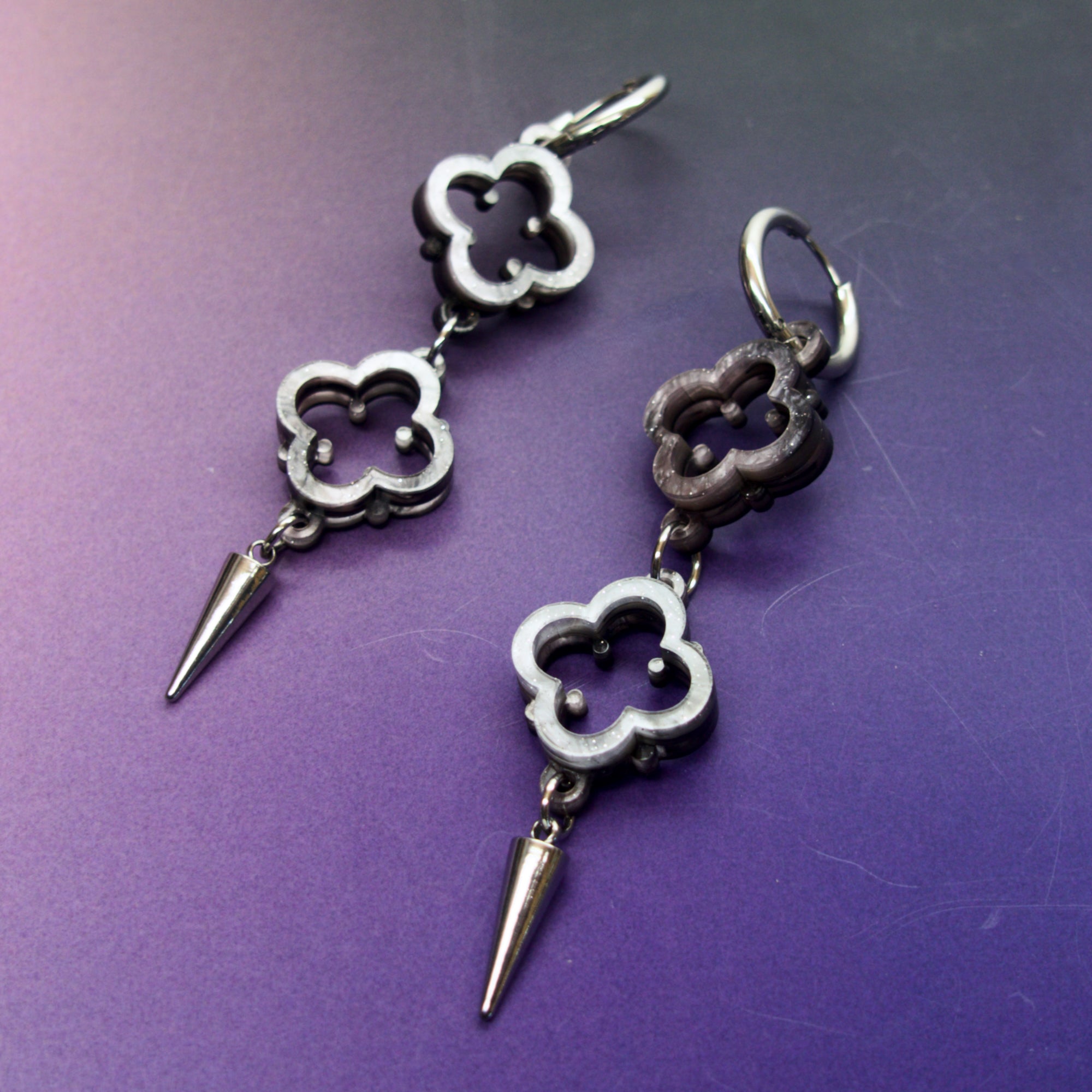 Double Quatrefoil Gothic Cathedral Earrings