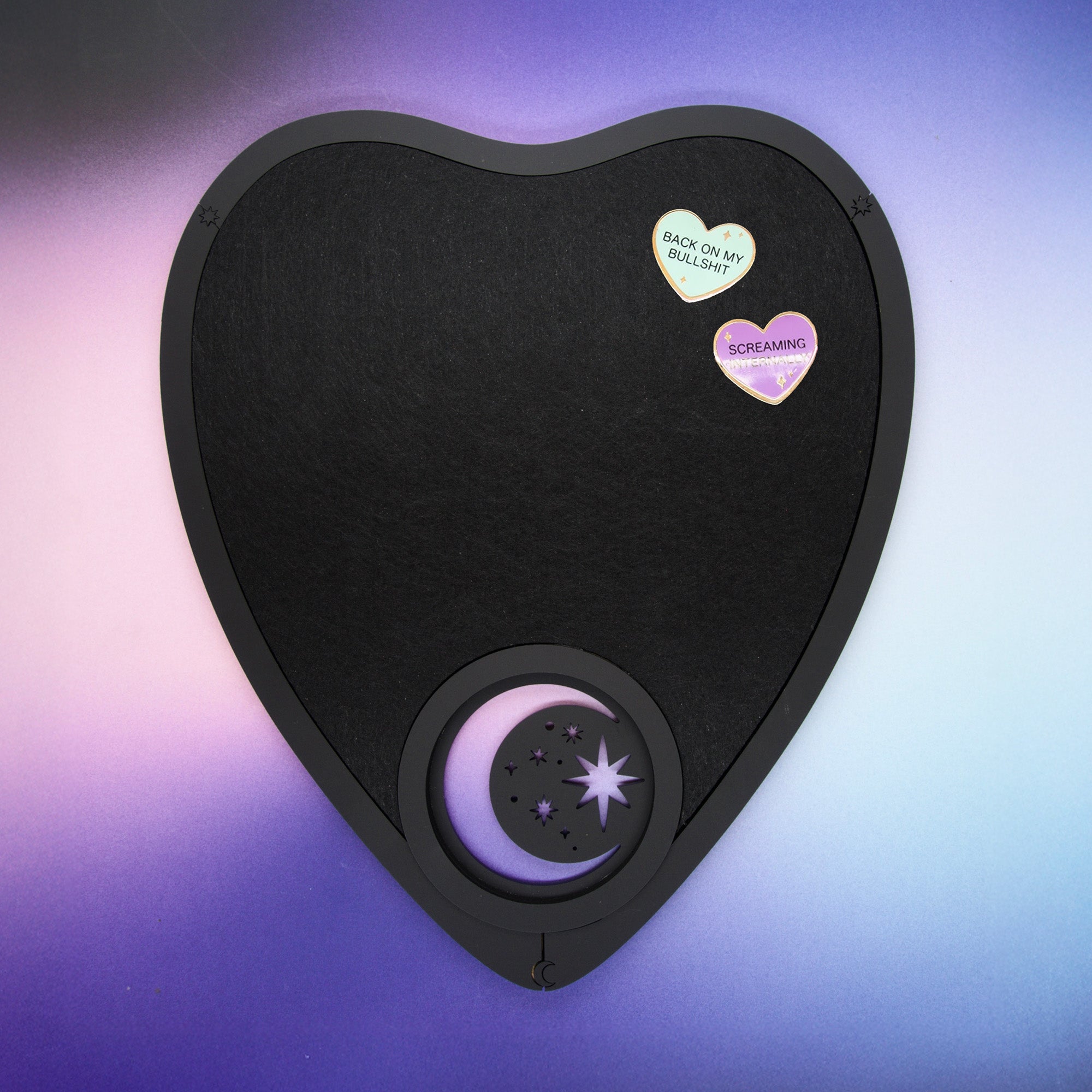 Gothic planchette enamel pin board