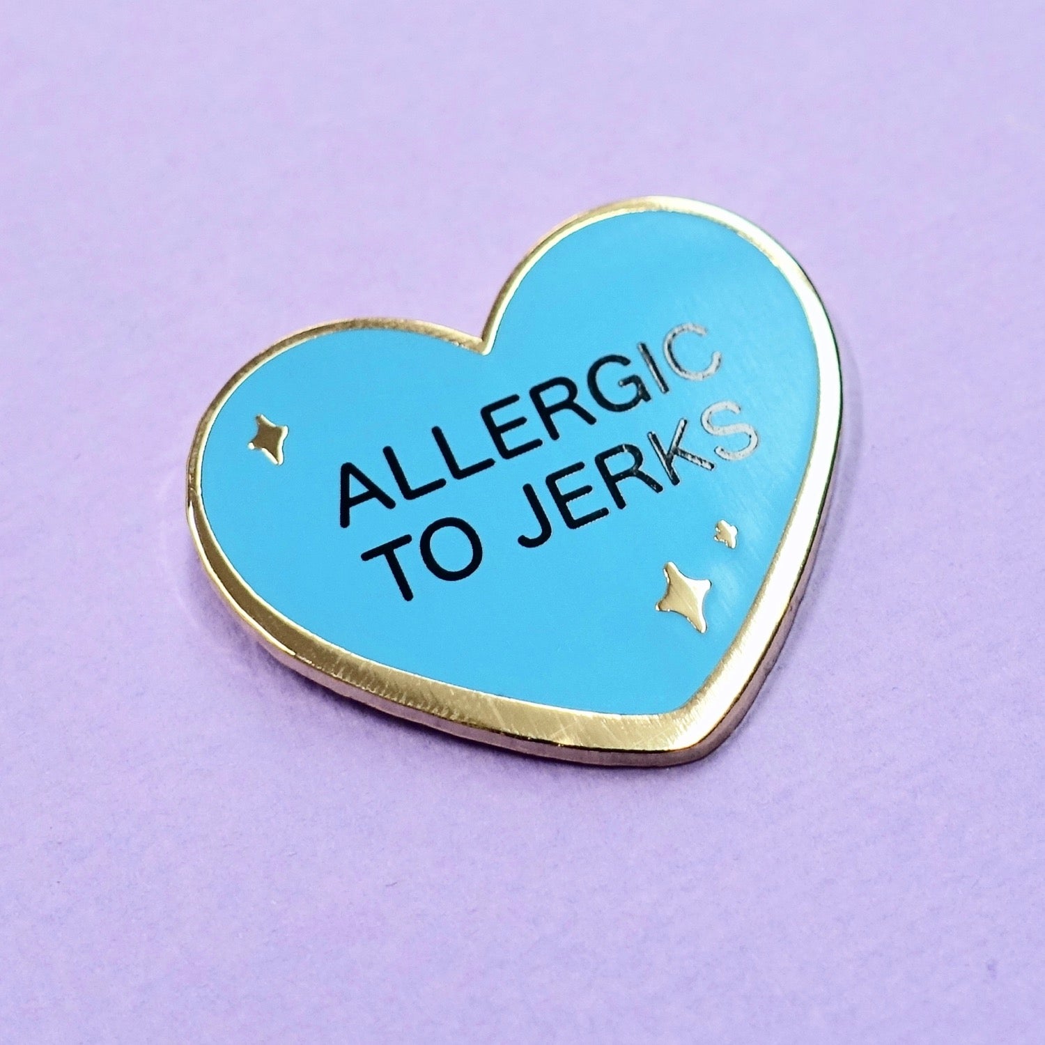 Candy Heart Enamel Pin - Allergic to Jerks - edenki