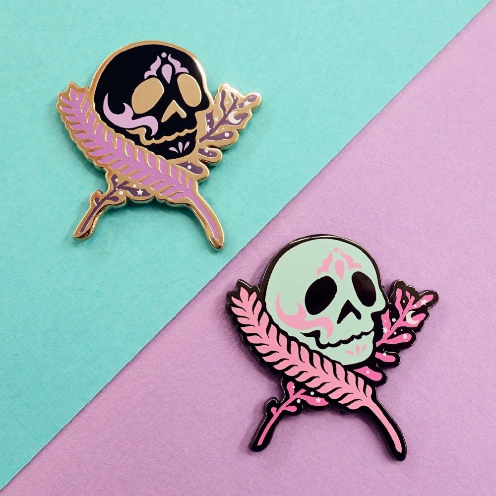 Skull Zodiac Enamel Pin - Virgo