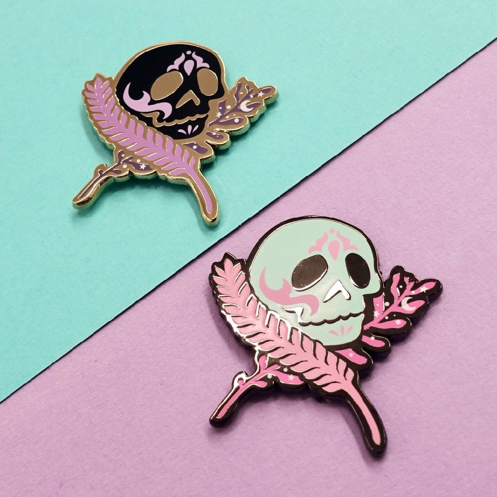 Skull Zodiac Enamel Pin - Virgo