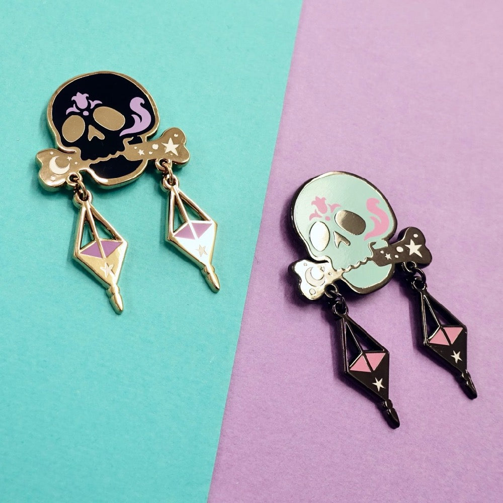 Skull Zodiac Enamel Pin - Libra