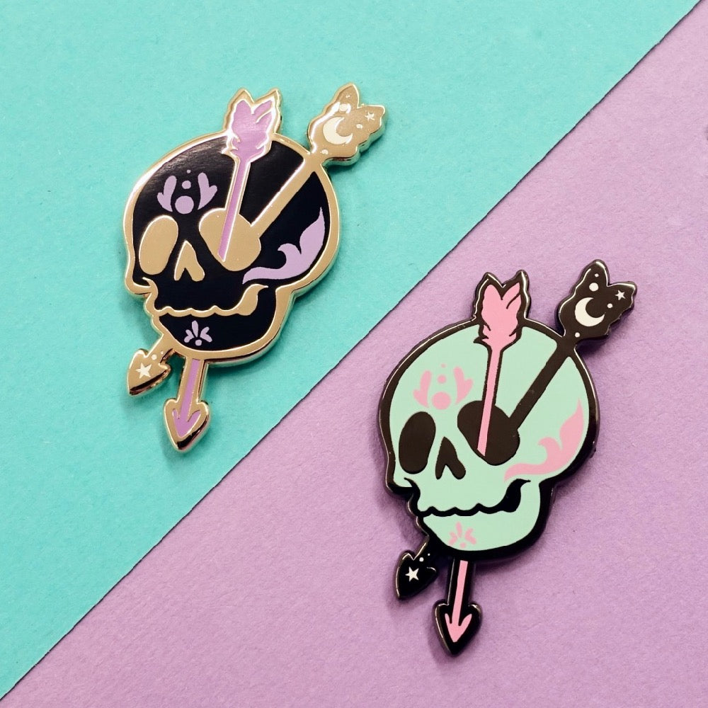 Skull Zodiac Enamel Pin - Sagittarius