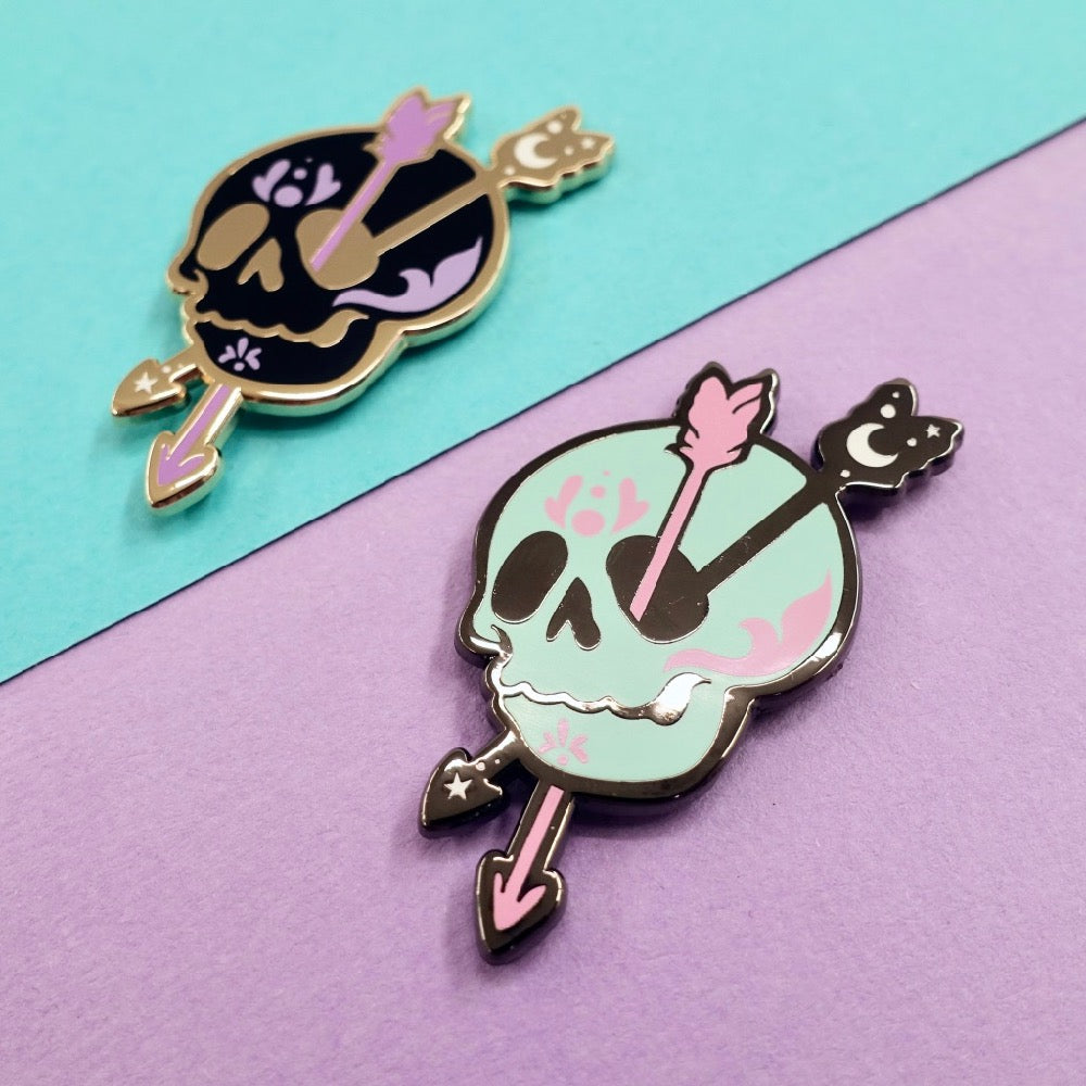 Skull Zodiac Enamel Pin - Sagittarius