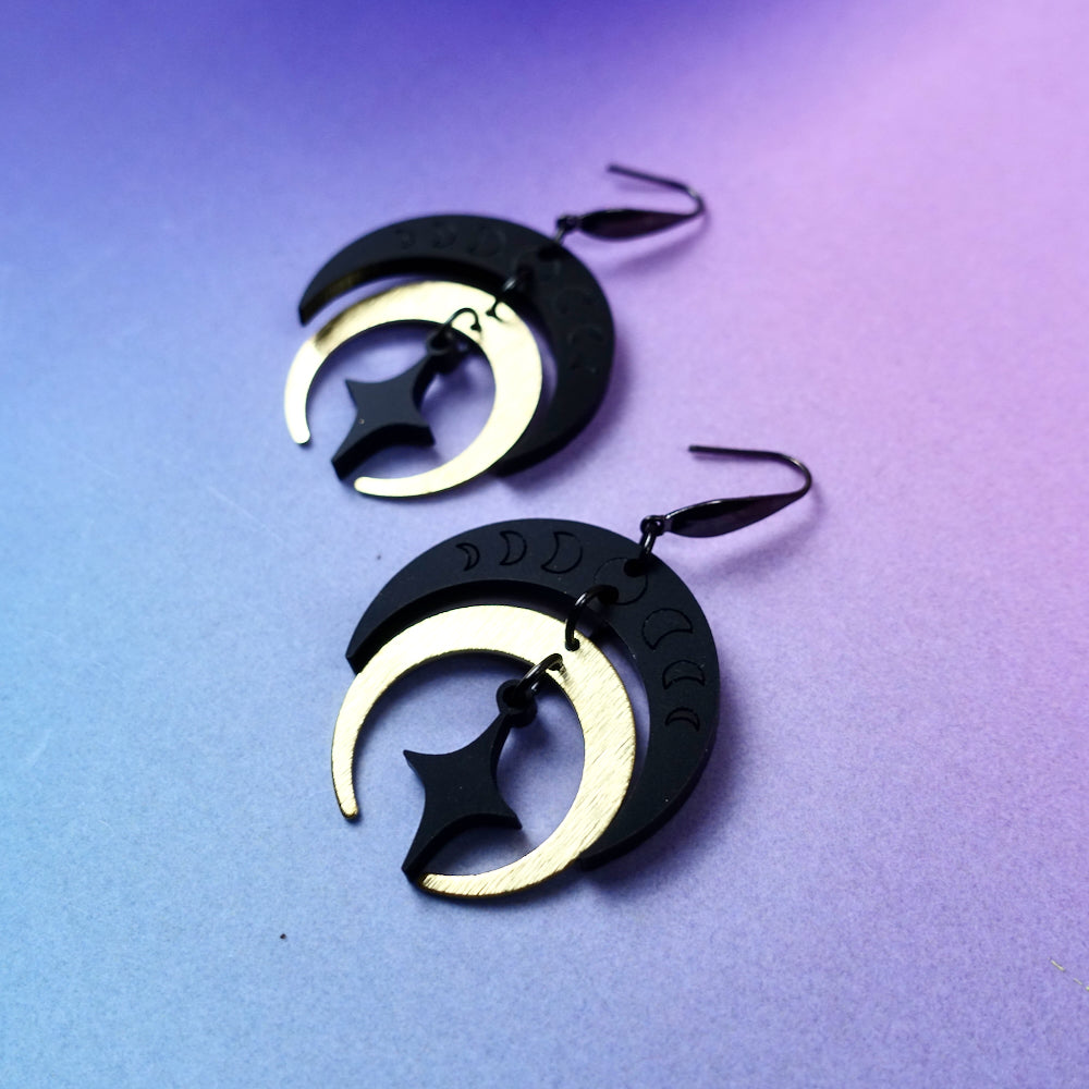 Gothic Moon Earrings - edenki