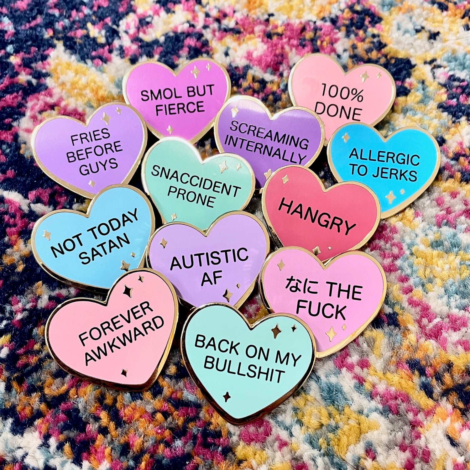 Candy Heart Enamel Pin - Hangry - edenki